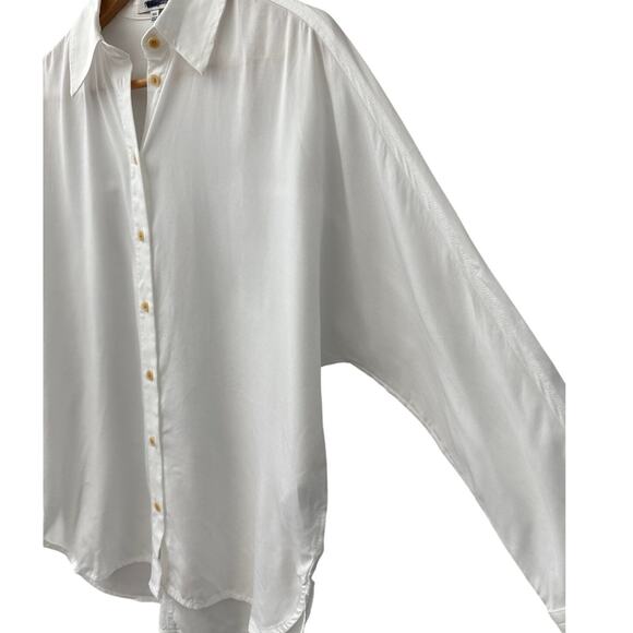 Madewell Oversized Relaxed Dolman Button-Up Shirt in Natural White Size XXS - Picture 10 of 10